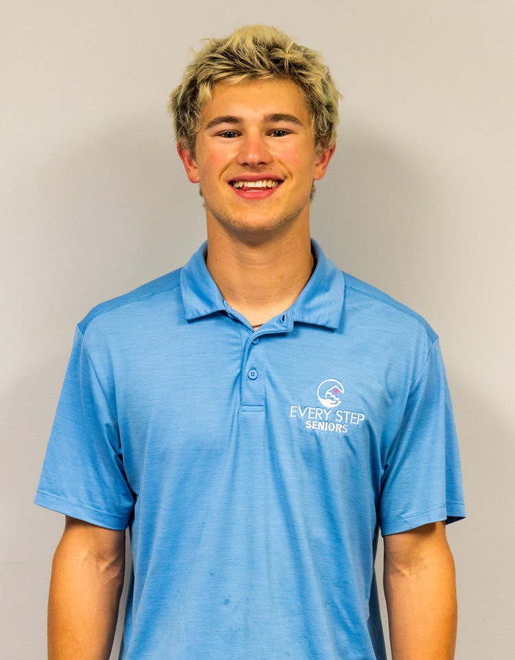 a man wearing a blue shirt